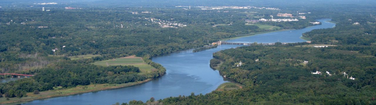 Overview of the Mohawk River, Visher Ferry dam and Lock 7 (c) JI Garver