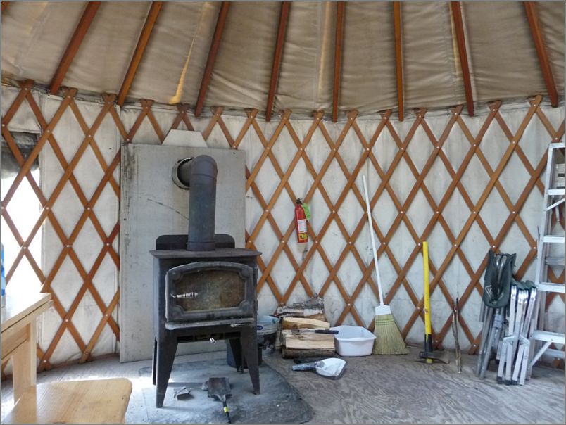 Rapids Camp yurt, interior