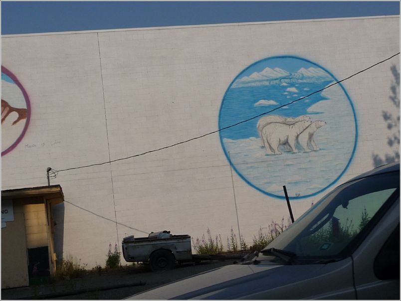 Polar bear (on wall in Anchorage)