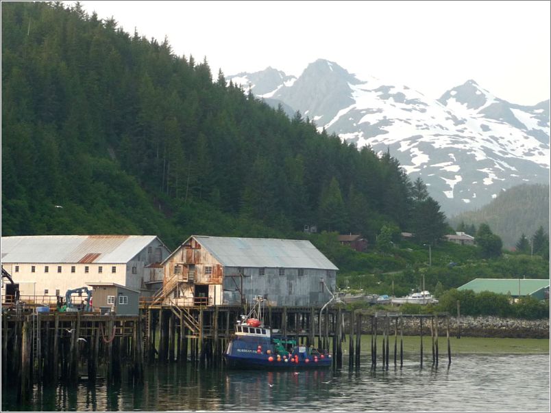 Leaving Cordova by ferry, with a flat tire
