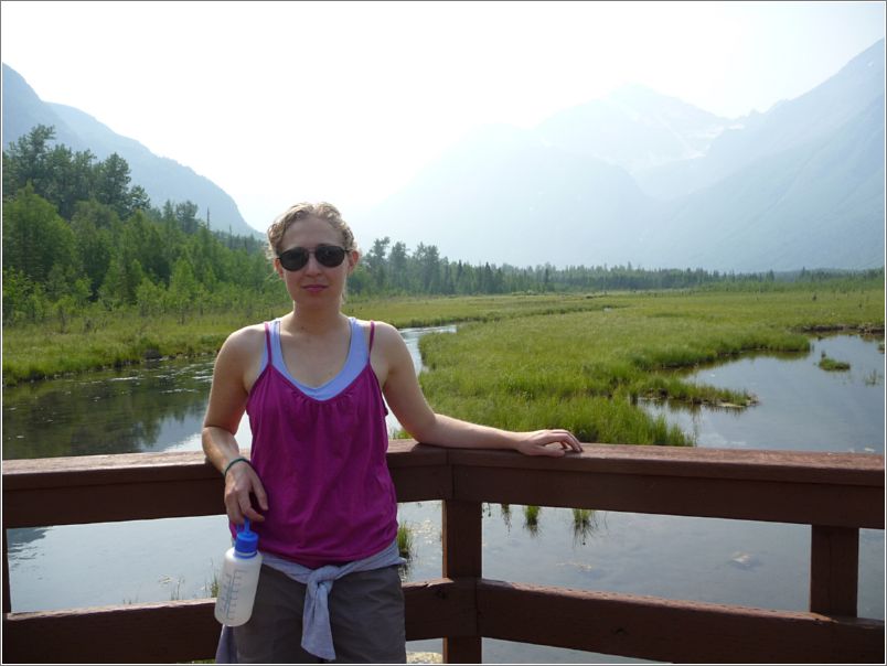Eve on salmon viewing deck