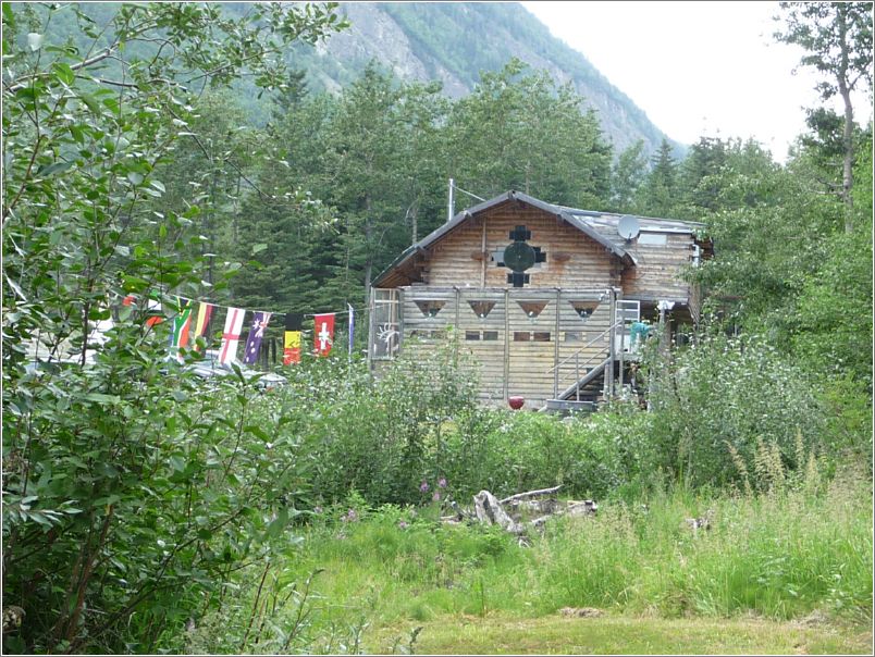 Hiking to our cabin